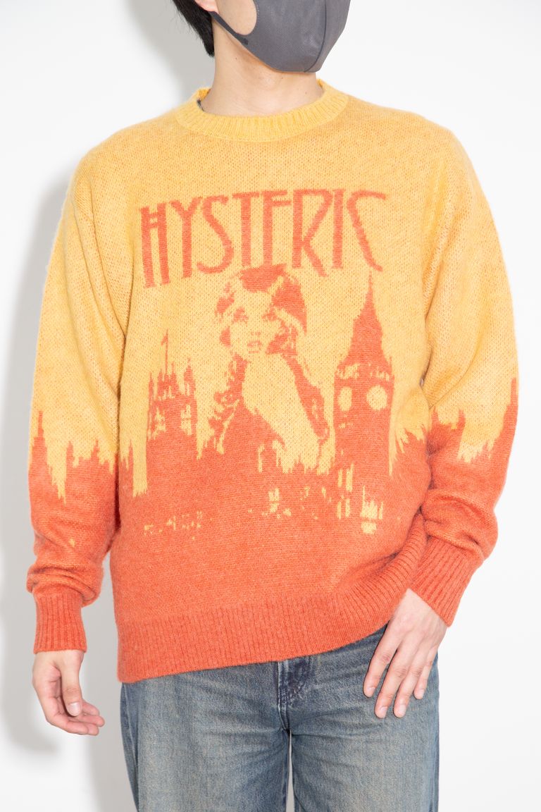 Rakuten - 送料無料 トップス HYSTERIC GLAMOUR LONDON CALLINGジャカード セーター / オレンジ