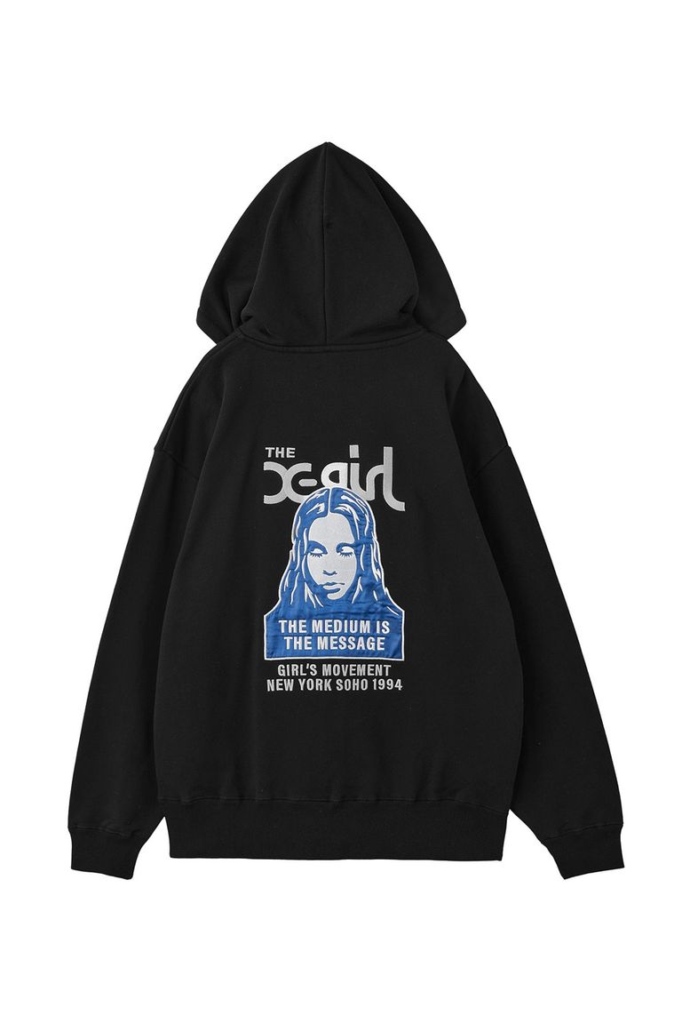 Rakuten - 送料無料トップス X-girl エックスガール FACE PATCH AND LOGO ZIP UP SWEAT HOODIE / ブラック