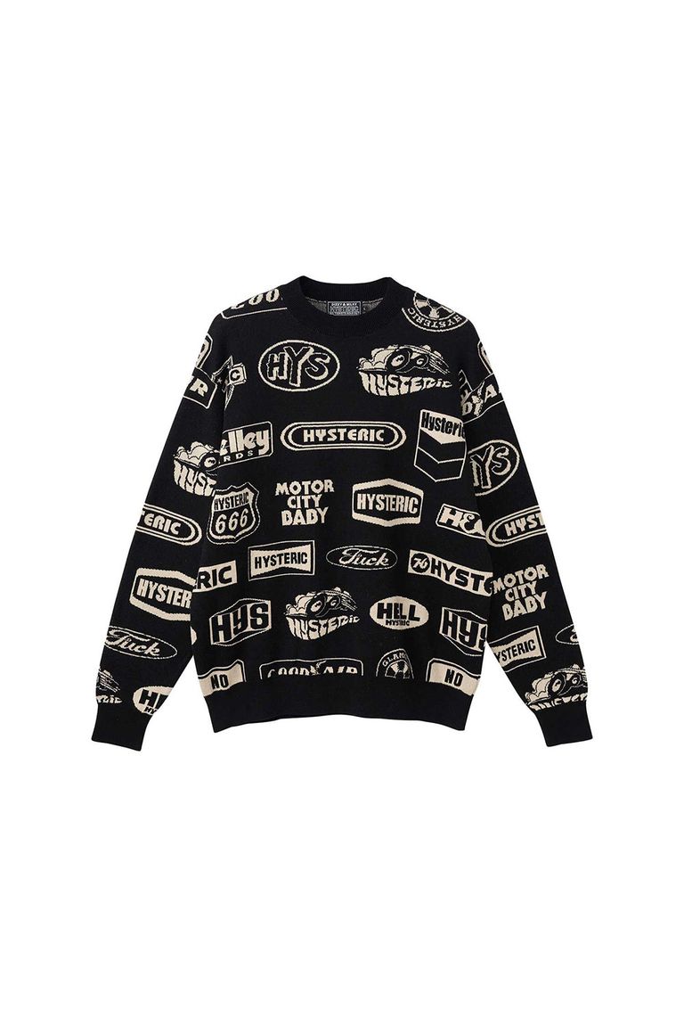 Hawaiian - 送料無料 トップス HYSTERIC GLAMOUR ヒステリックグラマー　CLASSIC HYS柄 セーター / ブラック