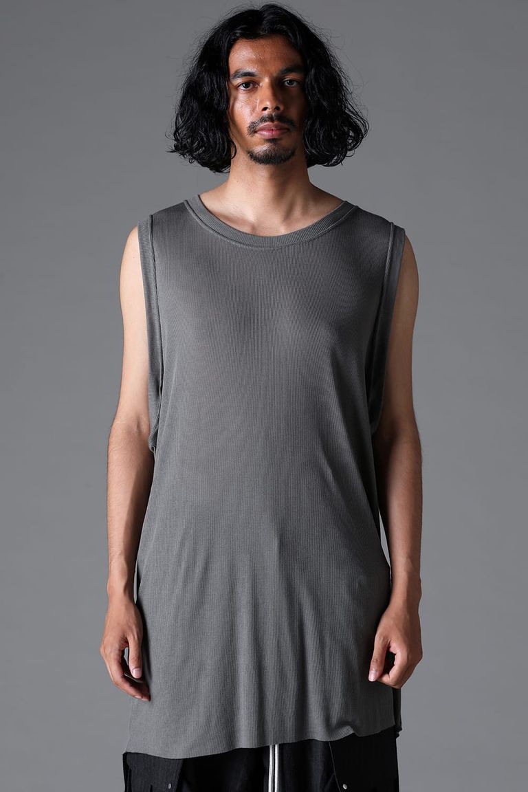 予約商品　送料無料 トップス A.F ARTEFACT エーエフ アーティファクト RIB LONG TANK TOP / グレー 返品交換不可