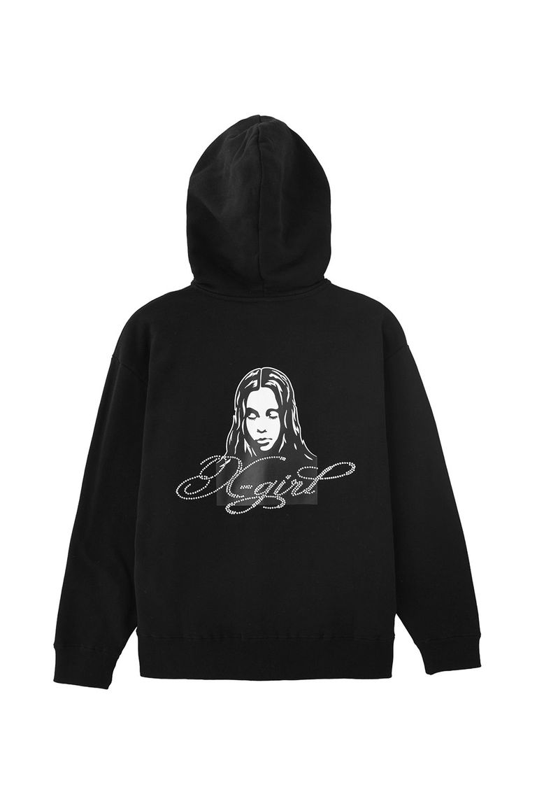 Rakuten - トップス X-girl エックスガール RHINESTONE LOGO AND FACE ZIP UP SWEAT HOODIE / ブラック