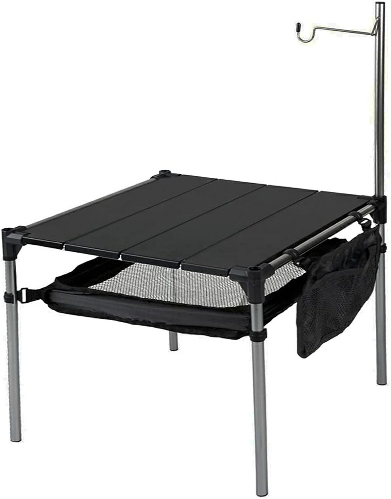 キャンプ テーブル アルミ ロールテーブル アウトドア ハイキング BBQ 折りたたみ式 コンパクト 超軽量 S