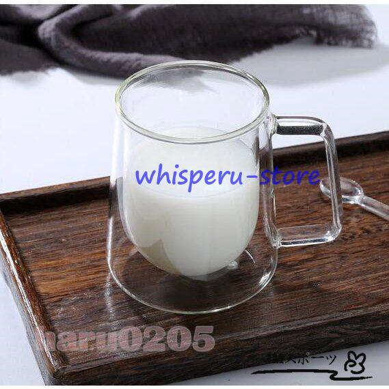 【楽天ス一パ一セ一ル】二重構造 ガラス カップ コーヒーカップ 牛乳コップ ダブルウォール 耐熱ガラス グラス マグカップ 二重ガラスカップ 保冷 熱くない 結...