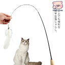 【楽天スーパーセール】猫じゃらし フェザー 羽根 猫 おもちゃ 鈴付き 木製ハンドル 伸縮できる釣り竿 釣竿 ペット用品 ペット玩具 運動不足 狩り ストレス解消(4)
