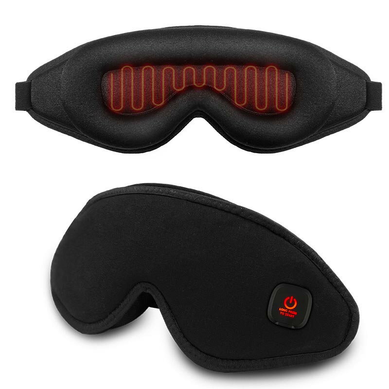 ホットアイマスク 充電式【3D立体型-圧迫感なし・遮光率99.99％】アイマスク ホット 睡眠用 2段階温度モード サイズ調節可能 男女兼用 充電式アイマスク 繰り返し使える 目の疲れ 目を温めるグッズ 快眠グッズ 記念日 父の日 母の日 誕生日 クリスマス