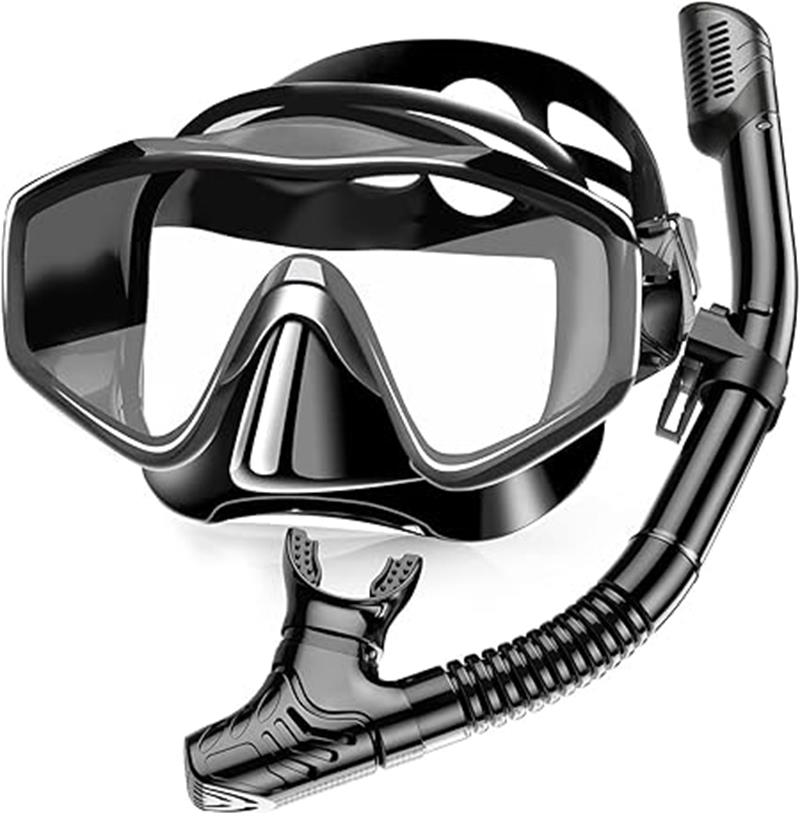 シュノーケリング シュノーケル マスク スノーケル 大人用 ドライ式シュノーケリングセット 潜水メガネ曇り止め 水中メガネ 強化ガラス フルドライシュノーケルスイミング初心者向け 男女兼用 旅行