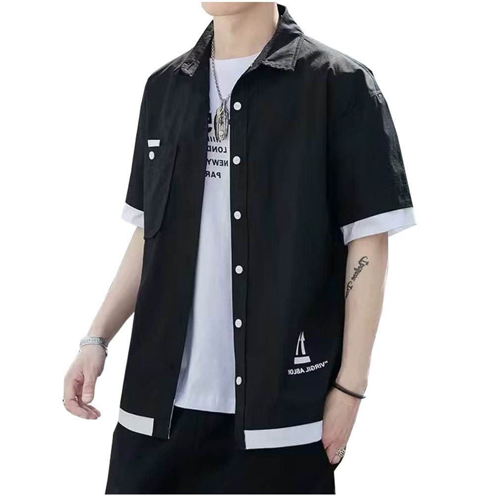 夏服 メンズ 半袖 シャツ 吸汗速乾 汗染み防止 快適な 軽い 柔らかい かっこいい ワイシャツ カジュアル シンプル オシャレ 春夏 対