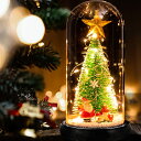 【楽天スーパーセール】ミニクリスマスツリー ガラスドーム 卓上ミニクリスマスツリー 電池式 LEDライト クリスマス飾り クリスマスプレゼント クリスマスギフト...