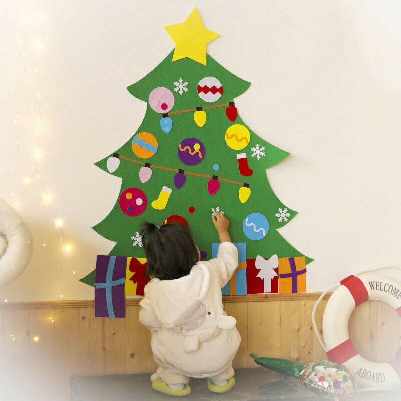 クリスマスツリー DIY フェルトクリスマスツリー クリスマスオーナメント DIY クリスマスツリー 100cm ..