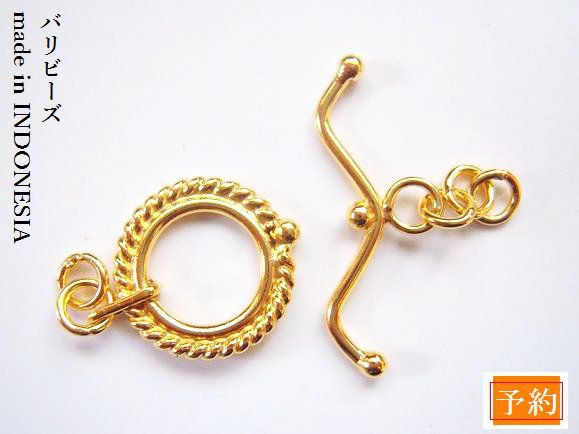 樂天商城 - 予約販売【24kマンテル留具／v-3303c】1セット　24金貼りヴェルメイユ加工バリビーズパーツ／バリ島から直輸入手芸用金具【v-3303c】【当月25-翌月10日*バリビーズは遅れる場合があります発送予定】