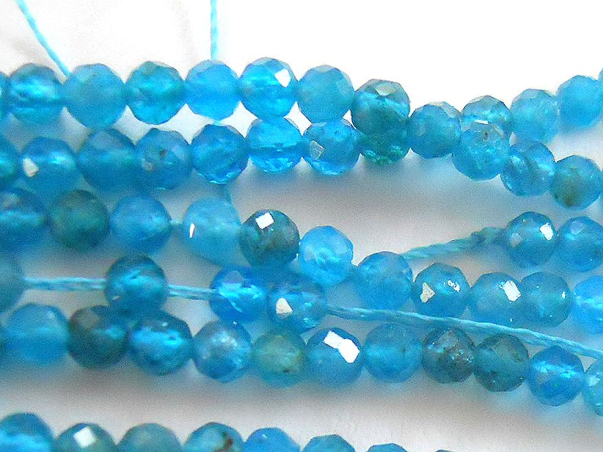 樂天商城 - 【3mm/10粒】ブルーアパタイト(AA++)　3mm珠カット　10粒★カットが入った天然石ビーズ★3/16-22のウイークリーアクセスランキング6位★