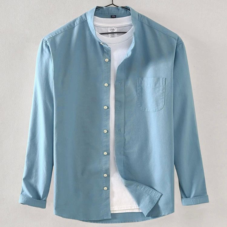 送 きれいめ スリム アウター 軽量 カジュアルシャツ ストライプ柄 ロングシーズン 春秋 ジャケット シャツ 立ち襟 長袖 メンズ