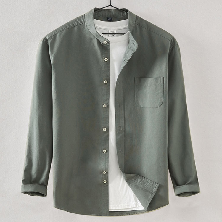 送 きれいめ スリム アウター 軽量 カジュアルシャツ ストライプ柄 ロングシーズン 春秋 ジャケット シャツ 立ち襟 長袖 メンズ