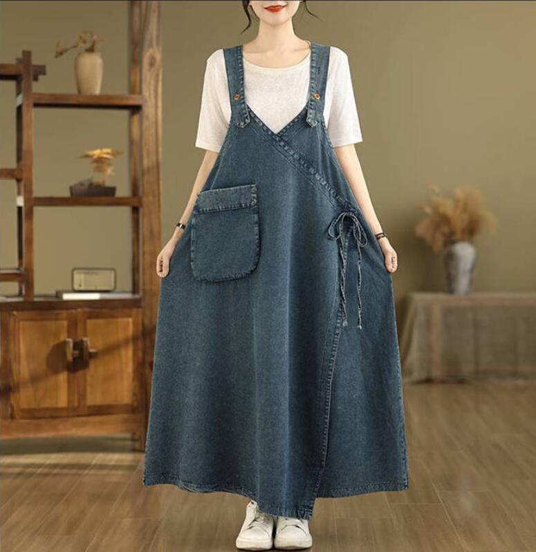 アシンメトリー オールインワン 無地 デニムワンピース ジャンパースカート 新作 レディース ワンピース サロペット
