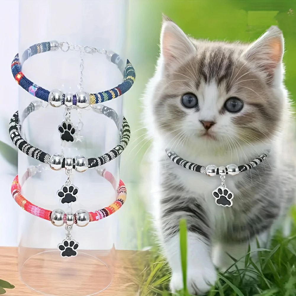 かわいい 猫ベルカラー 猫ベルネックレス 調整可能ドッグカラー 超軽量 安全 通気性 痛くない 猫犬兼用 猫の首輪