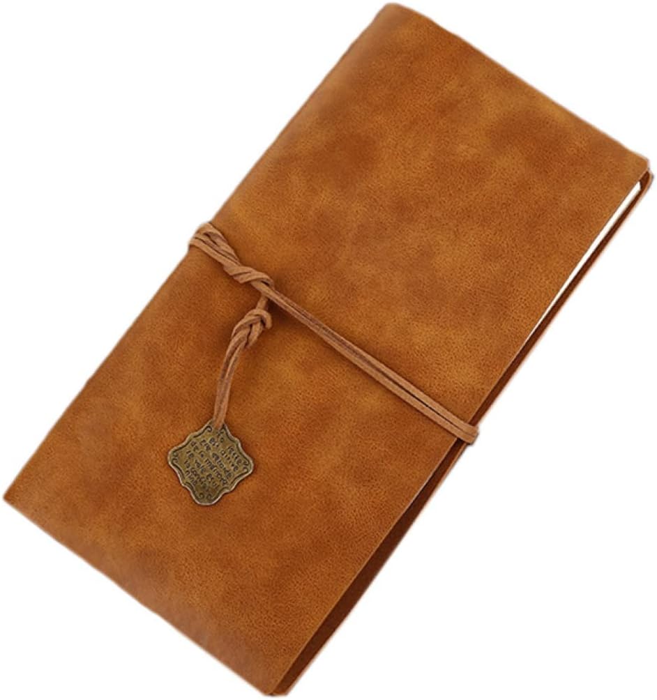 表紙デザイン：無地 ノートダイアリー ラベルジャーナル 手帳 A6*2 カーキ ヴィンテージフルグレインレザー