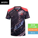 ★最大2,000円オフクーポン配布中★卓球 ウェア シャツ(ユニセックス), ユニフォーム アンドロ トゥーパー 300021209 ブラック/ネオンレッド レ...