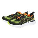 アシックス Asics ランニングシューズ ゲル キュムラス 25 ブラック グリーン 1011B621.004 スニーカー ジョグ ウォーク クッション性 軽量