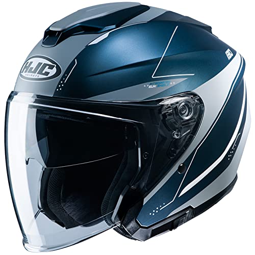 色：ネイビー/グレー サイズ：L HJC HELMETS(エイチジェイシーヘルメット) バイクヘルメット オープンフェイス NAVY/GRAY(サイズ:L) i30 SLIGHT(スライト) HJH215