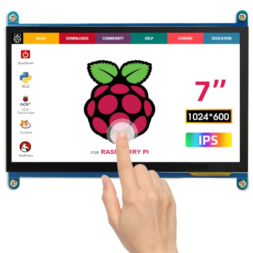 ELECROW 7インチ Raspberry Pi 用 LCD ディスプレイ ポータブルモニター 1024*600 HDMI端子 液晶モニター タッチパネルモニター Raspberry Pi 4B 3B* 3B BB Black Banana Pi Windows 10 8 7対応 ゲームモニター 1年付き