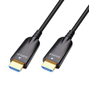 DTECH 光ファイバー HDMI ケーブル 8m 4K 60Hz 2K 144Hz 1080P UHD ビデオ ハイスピード 18Gbps 3D ARC Deep Color HDCP1.4 EDID CEC 対応 やわらか スリム 延長 長距離配線 ブラック