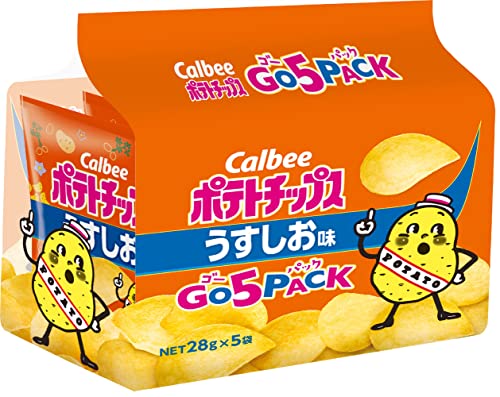 うすしお味 【商品紹介】ポテトチップスうすしお味の28g*5袋のアソート商品です じゃがいものおいしさを活かした、カルビーならではのパリッと軽い食感のポテトチップス 塩味をきりっと効かせたメリハリのある味わいです。 原材料・成分 じゃがいも（国産又はアメリカ）、植物油、食塩、デキストリン、こんぶエキスパウダー / 調味料（アミノ酸等）