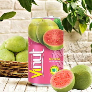 【送料無料有】Vinut紅芭楽汁(ピンクグァバジュースドリンク) 330ml ベトナム人気商品・夏定番 果汁入り飲料 清涼飲料水