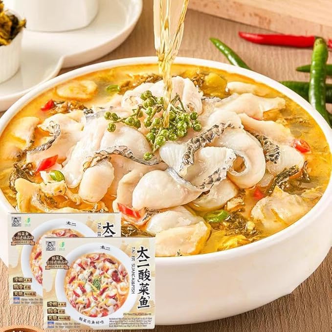 太二 酸菜魚 2.448kg（3袋入り）老坛酸菜鱼 中華鍋セット 魚料理 火鍋 中国人気外食チェーンの味を再現..