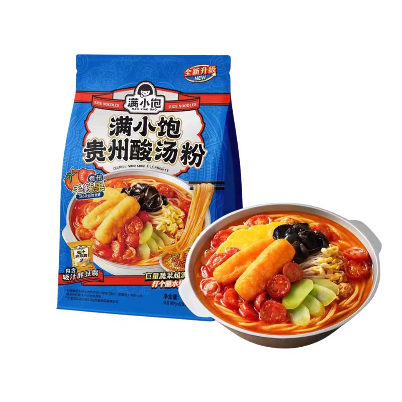 満小飽 貴州酸湯粉 371g｜本場中国・貴州名物｜酸っぱ辛い発酵スープ春雨｜中華インスタント麺｜即席ビーフン即席米線｜雲南風味過橋ビ..