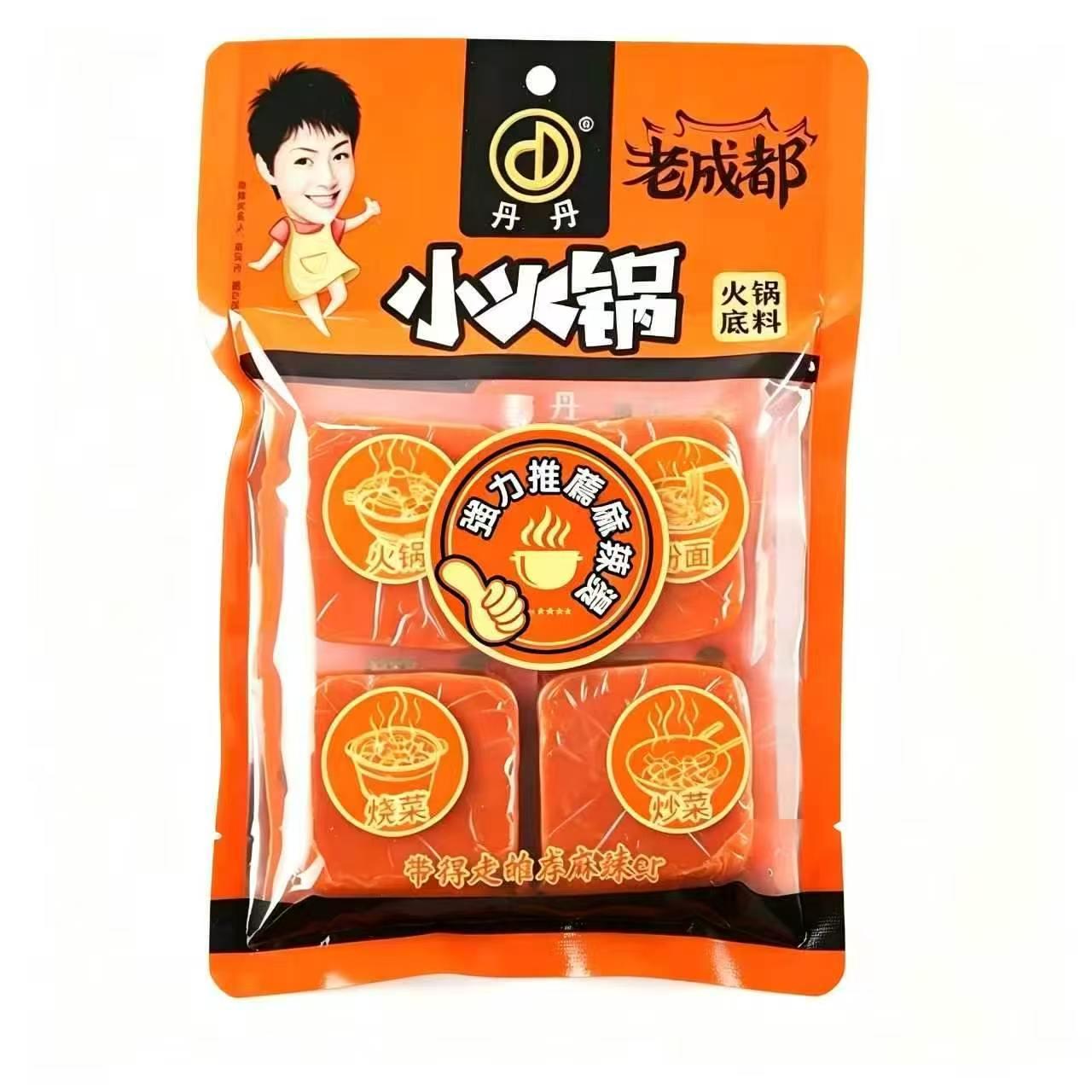 丹丹 老成都小火鍋 火鍋底料 320g｜四川風麻辣火鍋スープの素 牛脂入り鍋つゆベース 麻辣湯 マーラータン 火鍋調味料 中華鍋スープ
