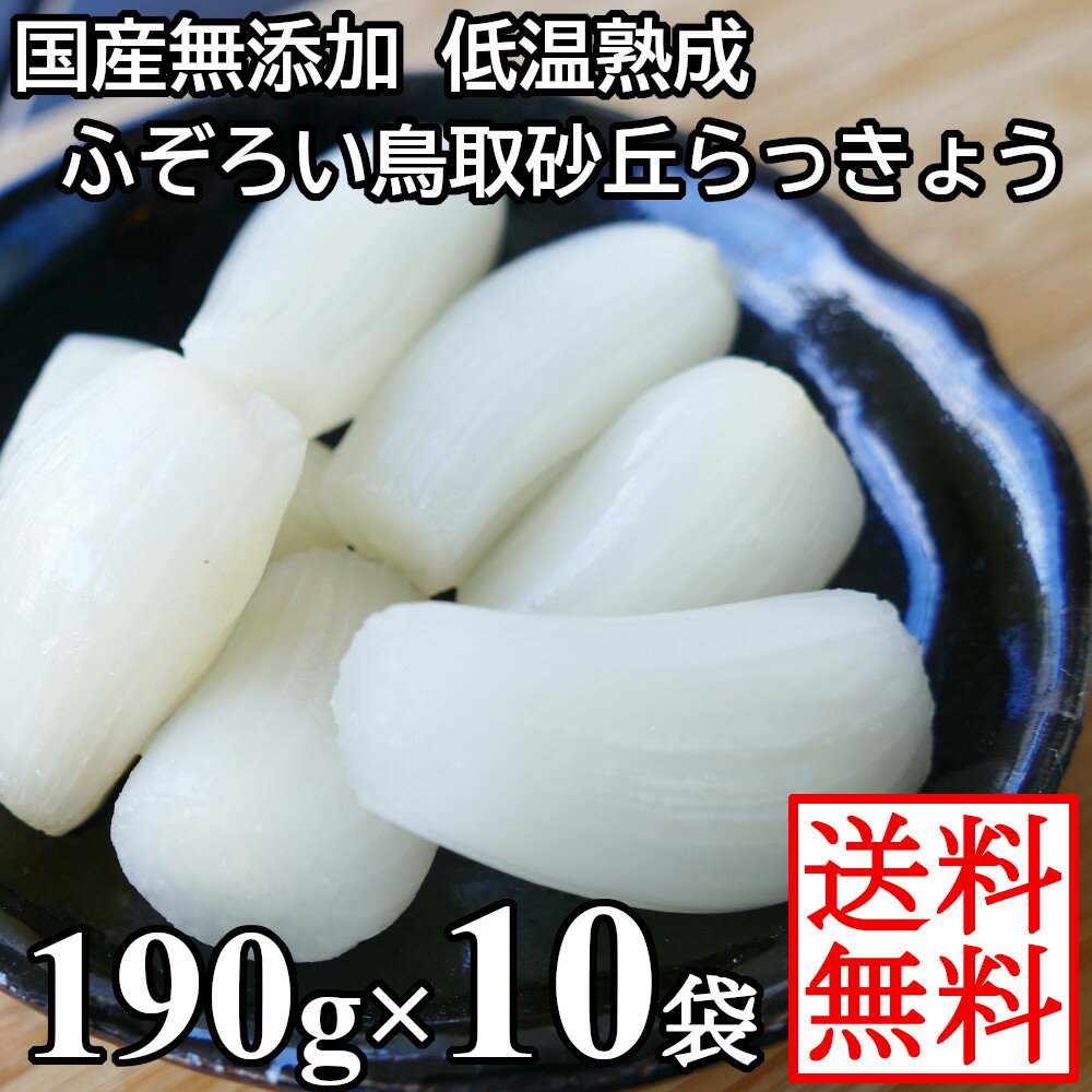 らっきょう 国産 鳥取 190gx10袋 無添加 低温熟成 ふぞろい らっきょう漬け ラッキョウ漬け ...