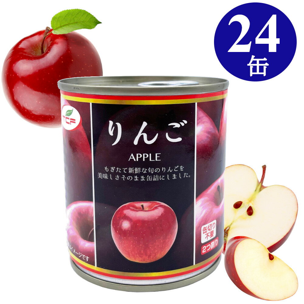 訳あり 2割引 りんご 缶詰 300g×24缶 (賞味2024/11/10) 2つ割り リンゴ アップル シロップ漬け 5号 林檎 フルーツ缶 缶切り不要 プルトップ まとめ買い 業務用【送料無料】