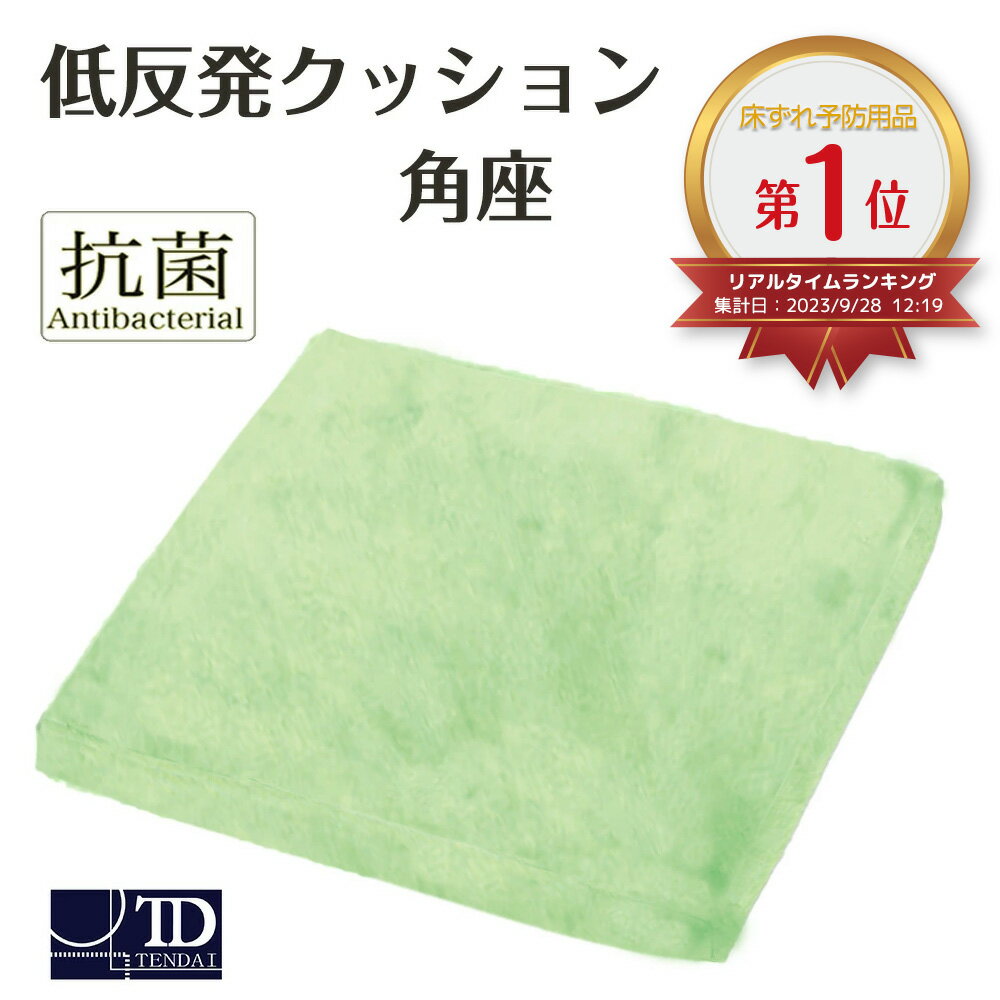 テンダイ 【 抗菌カバー 低反発クッション 角座 】 男女兼用 / ミントグリーン/ 介護用品 / 出産用品 / 座布団 便利グッズ 介護 介助 ケア 福祉 用具 高齢 大人 ホーム サービス 備品 座る 補…