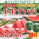 お中元 送料無料 すいか 山形県産小玉すいか 約3〜4kg/...