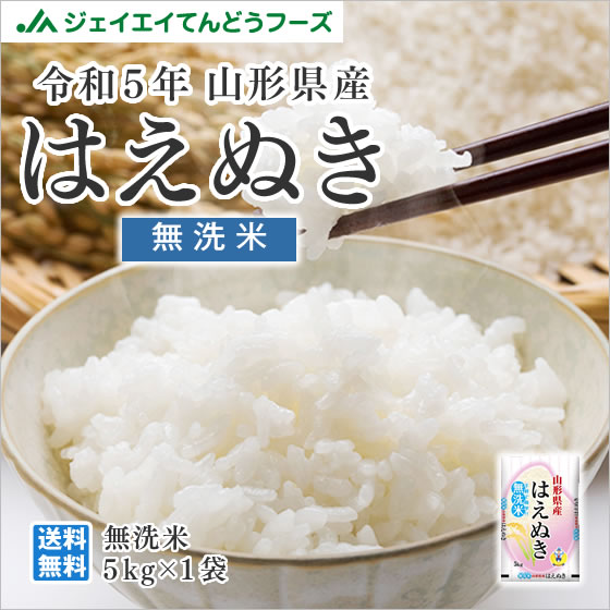 新米 米 送料無料 令和5年産 山形県産はえぬき無洗米5kg 送料無料※一部地域は別途送料追加 rhm0505