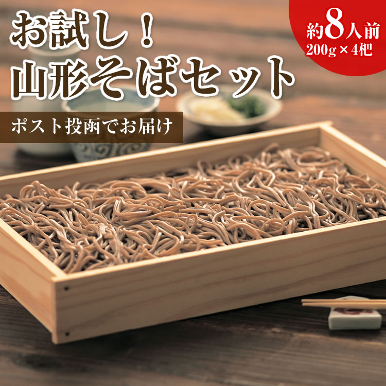 ポイント消化 お試し 山形 蕎麦 乾麺 200g×4袋 ネコポス 送料無料