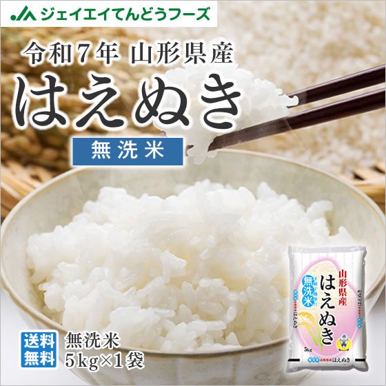 新米 令和7年産 山形県産はえぬき無洗米5kg 送料無料※一部地域は別途送料追加 【キャンセル・着日指定不可】rhm0507