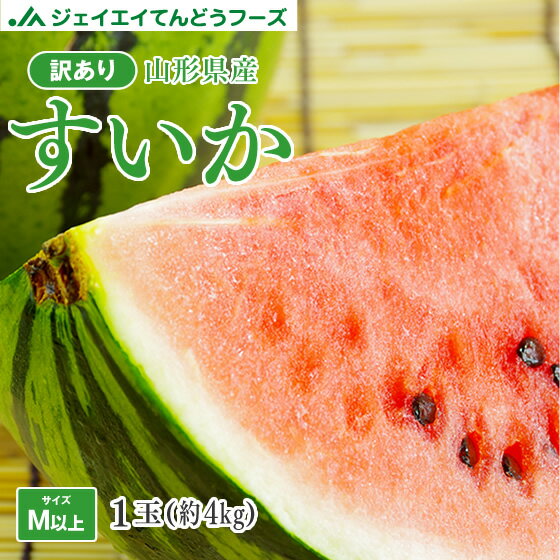 訳あり 山形県産すいか 1玉(約4kg) 7月下旬から順次出荷wm11