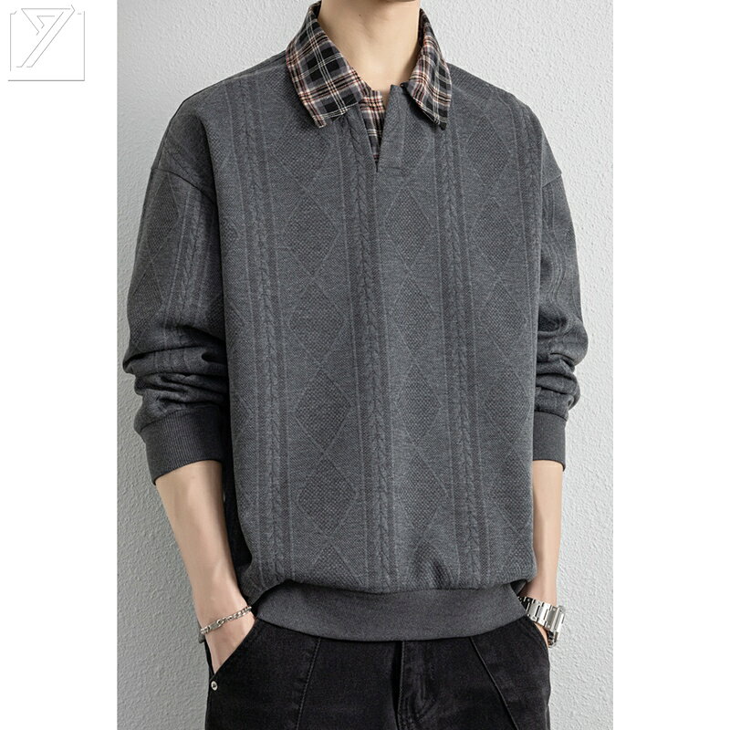 Rakuten - [kayiyasu]長袖 ポロシャツ メンズ 春服 チェック柄 襟付きシャツ カジュアル ビジネス ストレッチ ロングスリーブ ゆったり オシャレ ルーズフィット シンプル 厚手 通勤 通学 アウトドア M-3XL 春 秋 冬 ブラック グレー ホワイト カーキ 黒 白
