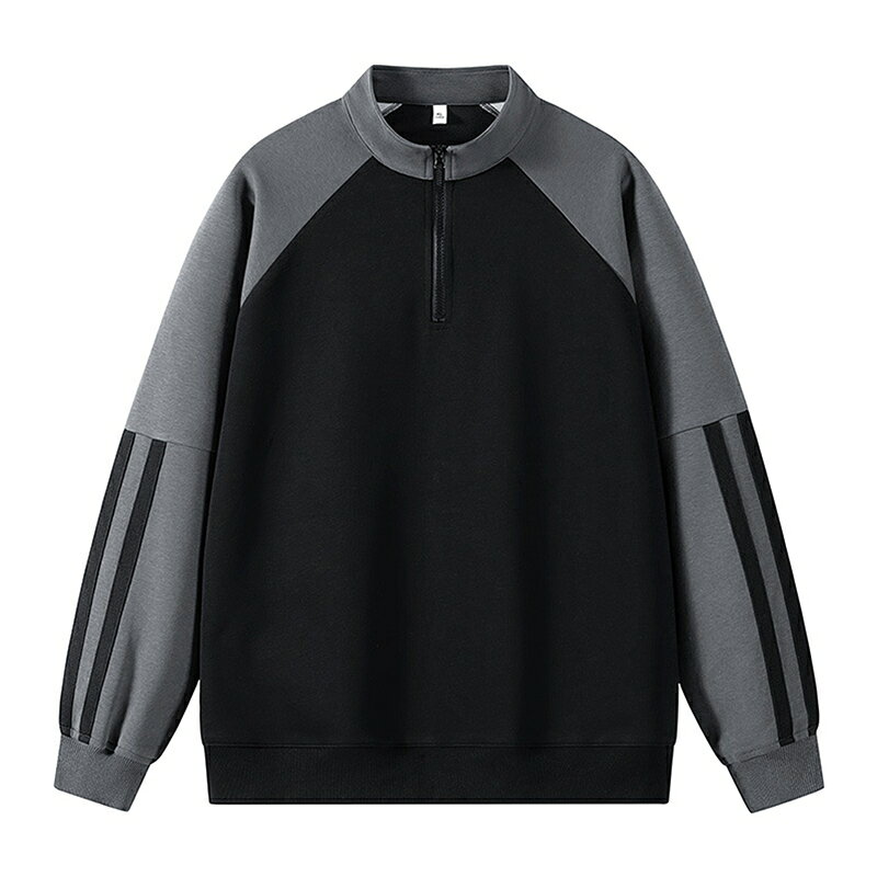 Rakuten - [Kaiyas] トレーナー メンズ レディース ハーフジップ 長袖 スウェット 大きいサイズ プルオーバー ジャージ 人気 無地 トップス おしゃれ かっこいい 男女兼用 カジュアル 柔らかい ゆったり 春服 春 秋 冬
