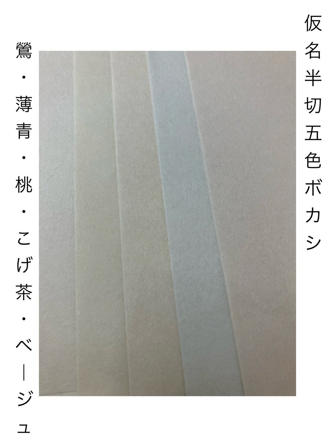 仮名書道 半切 条幅 【五色全体ボカシセット】 加工紙 画仙紙 かな 作品用 清書用 展覧会用 練習用