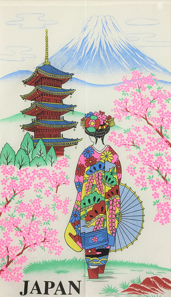 ★値下げ のれん 3160「桜舞妓 WH」巾85×高さ150cm【在庫品】ノレン 暖簾 京都 富士...