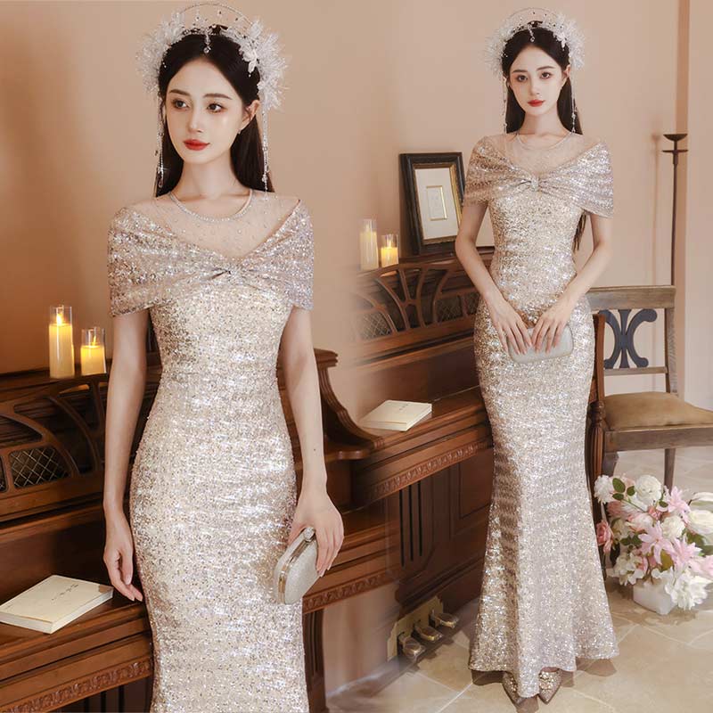 イブニングドレススパンコールキラキ...