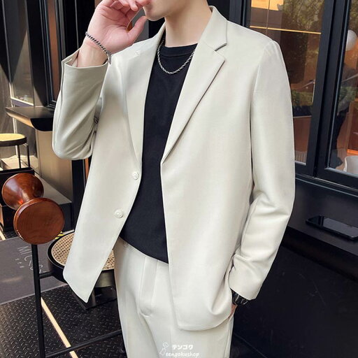 送料無料 メンズスーツ 大きいサイズ フォーマル 事務服 無地 ベージュ セットアップ カジュアルスーツ おしゃれスーツ メンズ 礼服 フォーマルスーツ ビジネス 通勤 オフィス OL 2点セット オールシーズン 30代 40代 50代 大きいサイズ パンツスーツ 写真撮影 S~3XL