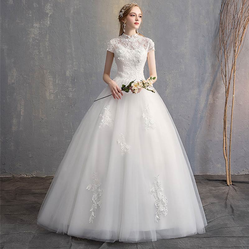 ウェディングドレス 袖あり オシャレ 結婚式ドレス 二次会ドレス 花嫁ドレス 半袖 Aライン ロングドレス 白 海外挙式 披露宴 レース チュール ウエディングドレス 姫系 お姫様 ホワイトドレス ロング丈 大きいサイズ フォーマル エレガント マキシ丈 送料無料 S M L LL 3L 4L