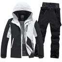 スノーボードウェア メンズ スキーウェア 上下セット 登山 雪遊び スノーボード ウェア 2点セット ジャケット パンツ サスペンダー セットアップ スノボ ウ...