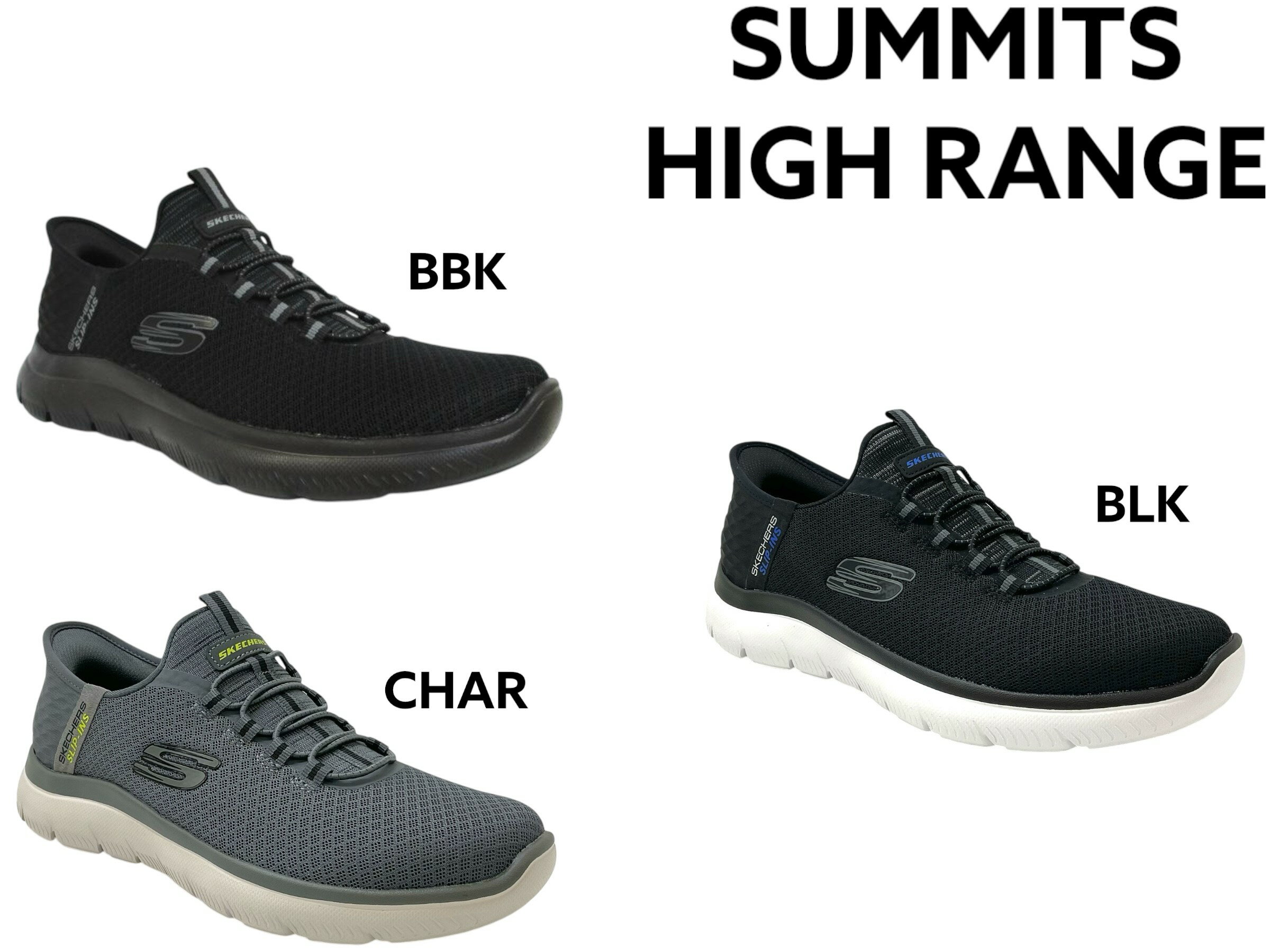スケッチャーズ 232457 SUMMITS HIGH RANGE Slip-Ins メンズ スリップインズ ハンズフリー 軽量 クッション レギュラーフィット