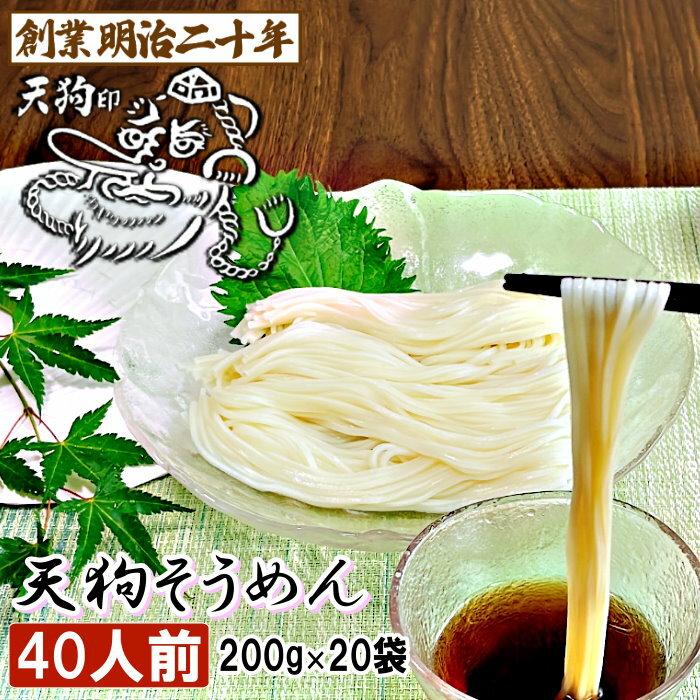 天狗そうめん ≪ひやむぎ≫ 【原材料】小麦粉・食塩 【内容量】200g 【賞味期限】1年間（商品に記載） 【保存方法】直射日光・湿気を避けて保管してください。 【原料】使用原材料にともなうアレルギー体質の方はご注意ください。 お店に行かずに...