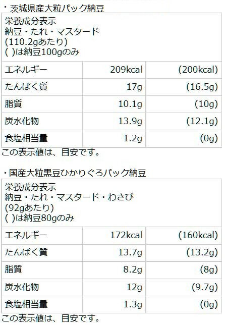 パック納豆粒ぞろい