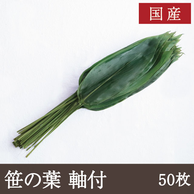 国産 笹の葉 軸付 [50枚] 青笹 飾り葉 敷き葉 ちまき 笹寿司 笹餅 麩 麩まんじゅう 端午の節句 こどもの日